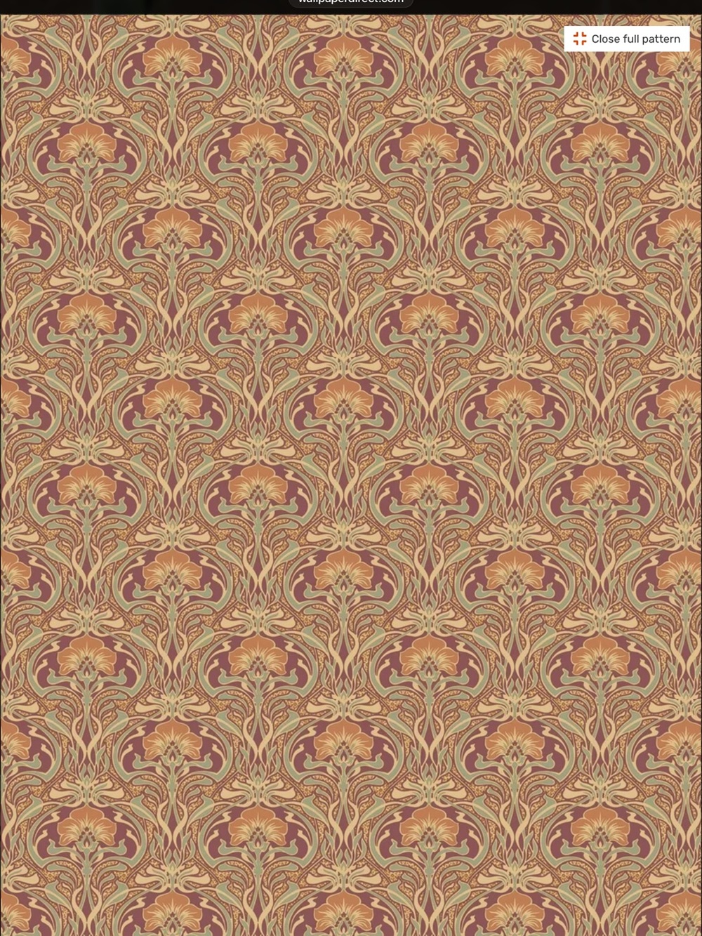 1 roll Crown Wallcoverings Flora Nouveau in Russett